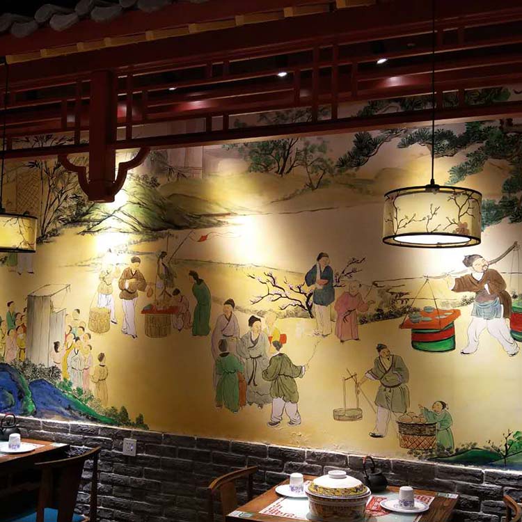 饭庄墙体彩绘