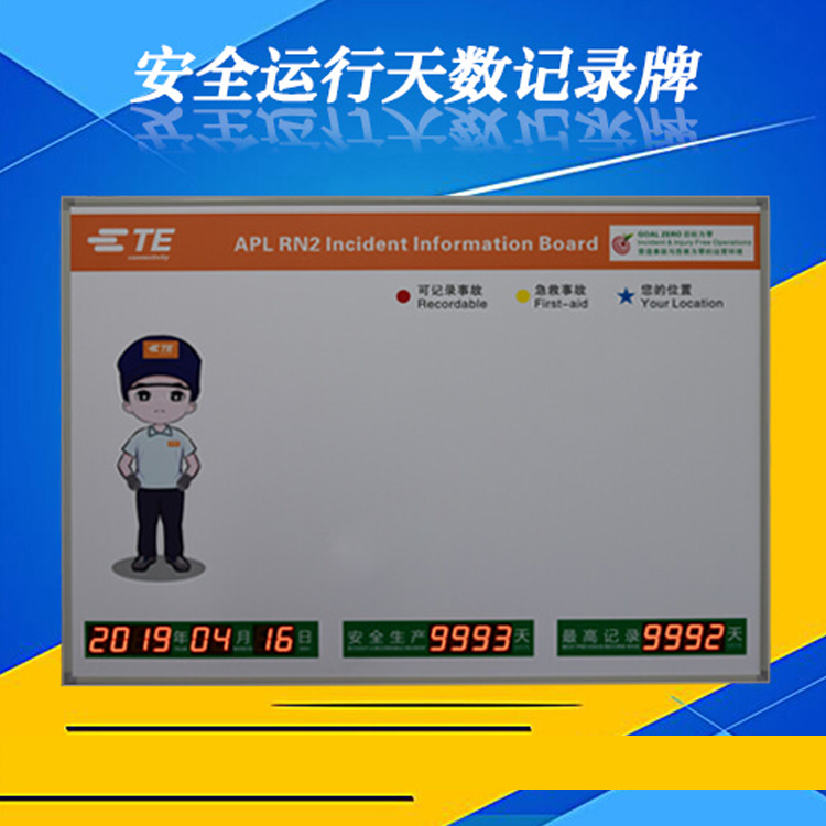安全运行天数电子看板无事故公示牌北京时间自动更新温湿度采集屏