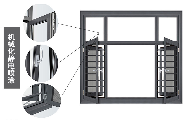凤铝断桥铝合金门窗 封阳台三层隔音玻璃平开窗 推拉窗户 阳光房示例图9
