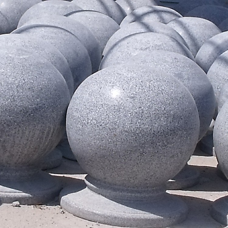 花岗岩障碍石柱 大理石车挡石 浅灰色车阻石