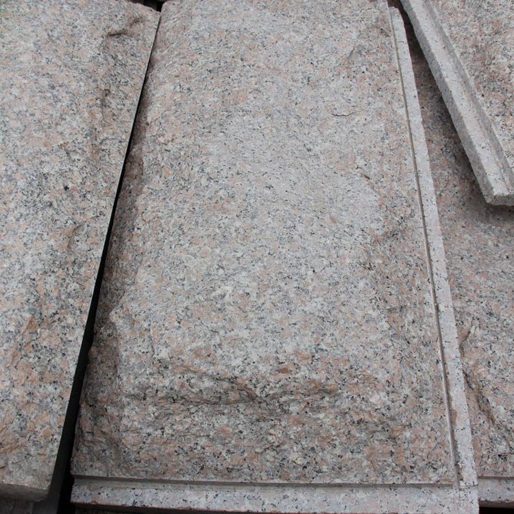 浅灰色自然面花坛石 深灰色异形花坛石 白麻弧形花坛石