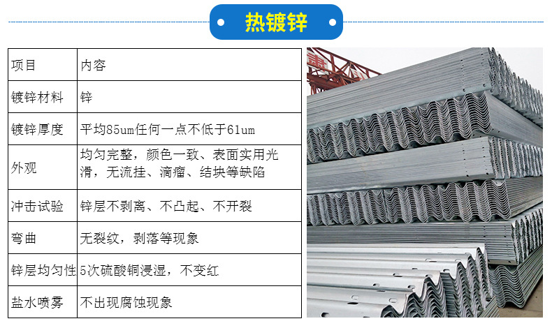 厂家直销热镀锌高速公路护栏板耐腐蚀道路护栏板乡镇道路护栏板厂家批发示例图6