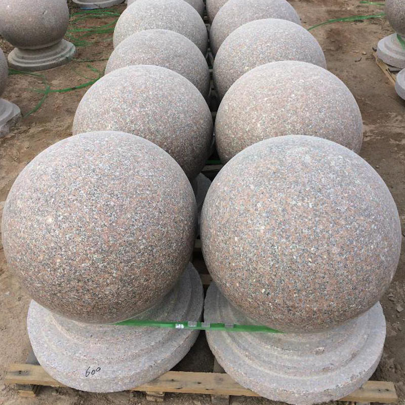 花岗岩圆石球 花岗岩圆球 花岗岩挡车圆球