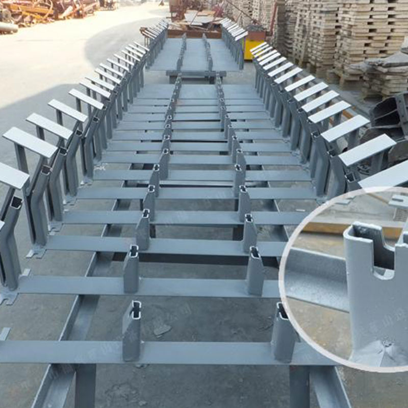 输送机三联托辊支架 调心平行托辊支架