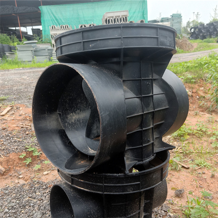 HDPE波纹管排水管配件黑色市政塑料检查井污水流槽直通井