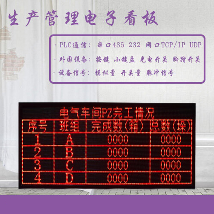 LED电子看板系统生产线计数器生产看板数码管显示屏