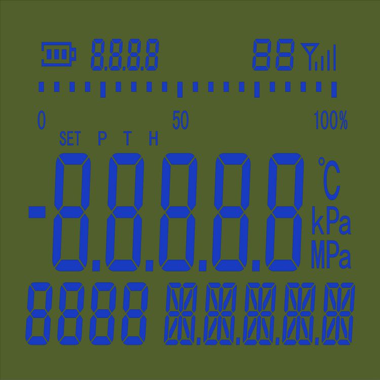 众显供应SFTN压力表段码液晶屏 八字液晶屏