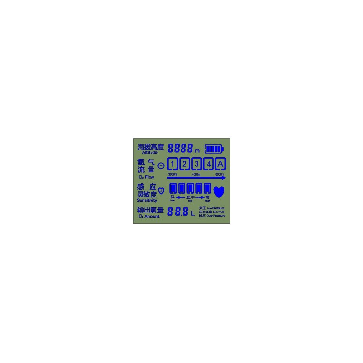厂家定制FSTN制氧机LCD段码液晶屏