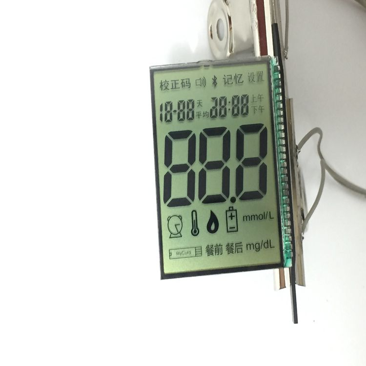 定制供应测试血糖仪LCD段码液晶显示屏