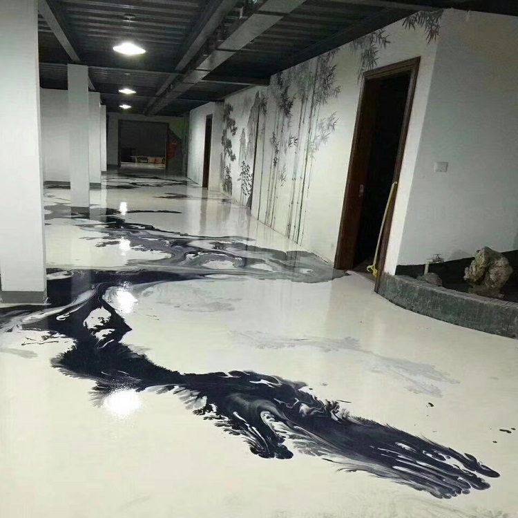 艺术泼墨地坪漆施工,专业团队,来电洽谈