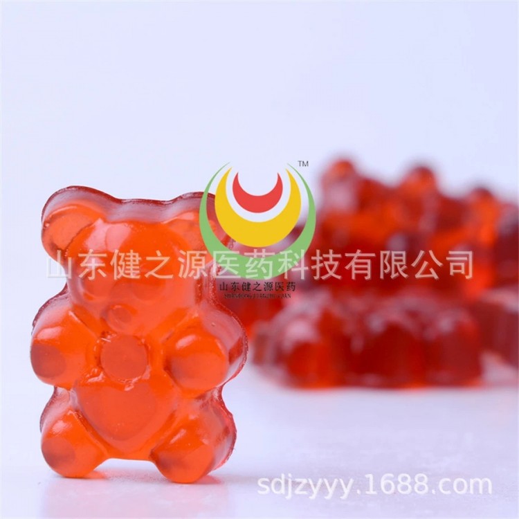 透明质酸钠软糖贴牌加工 小熊形状水果口味凝胶糖果定制加工