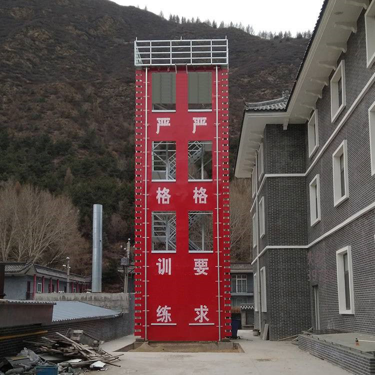 Rock climbing fire training tower