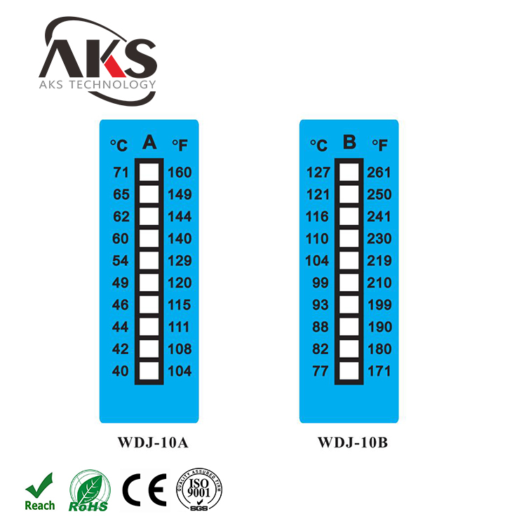 温度贴纸温度计型测温纸WDJ系列车轮邮箱感温贴防水数字标签