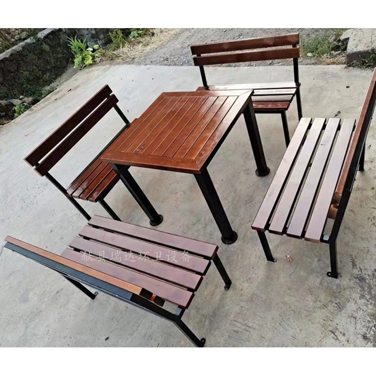 献县瑞达户外公园广场塑木防腐木休闲成套桌椅