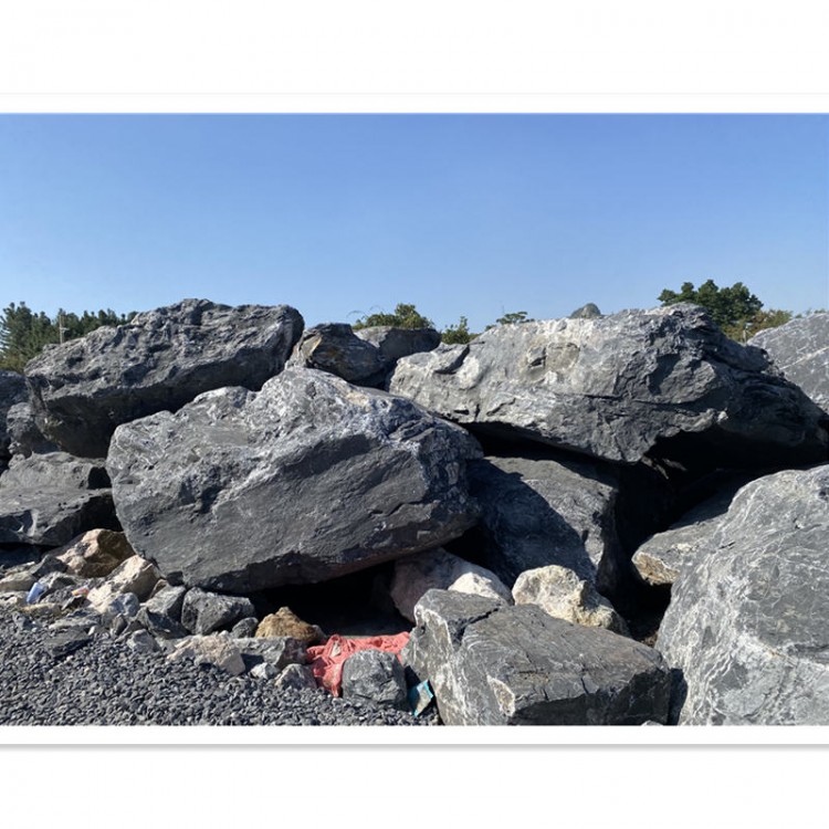 黑山石假山石景观石 黑山石庭院摆放石造景 黑山石驳岸石