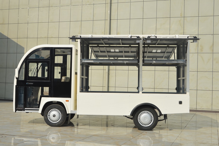 2座白色双侧气弹上翻门电动送餐车(图1)