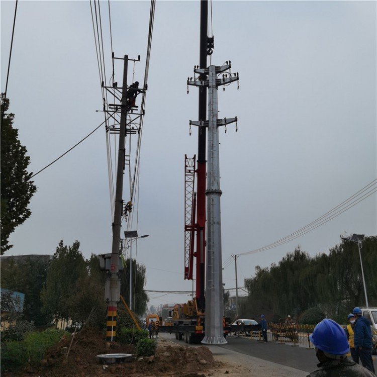 供应14米电力钢杆价格 高压杆塔定制 热镀锌钢管塔