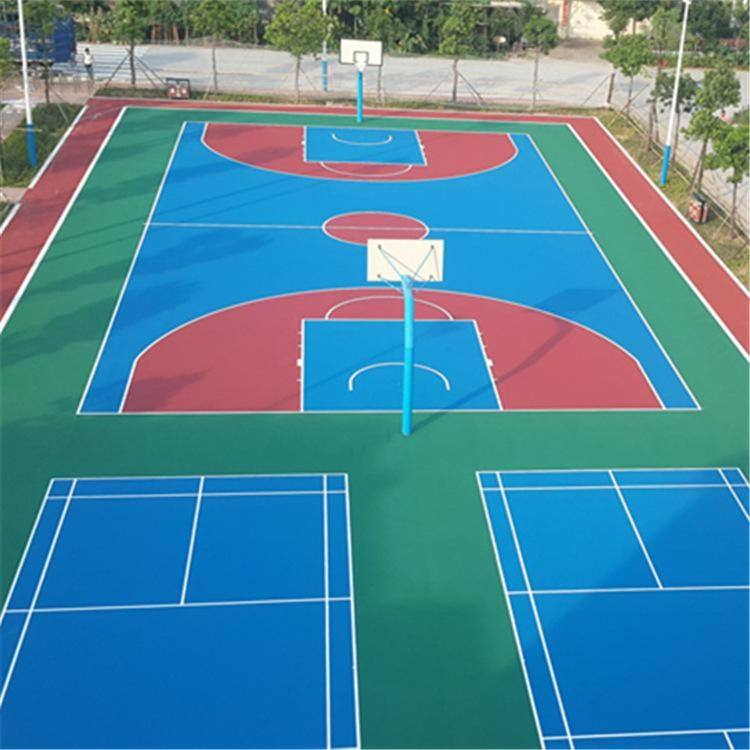 学校篮球场运动地面