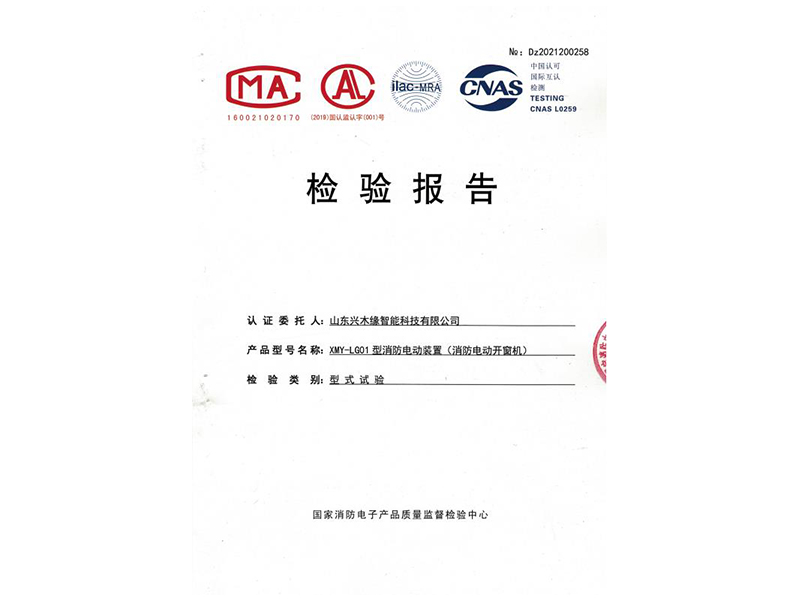 国家消防电子产品质量监督检验中心检验报告