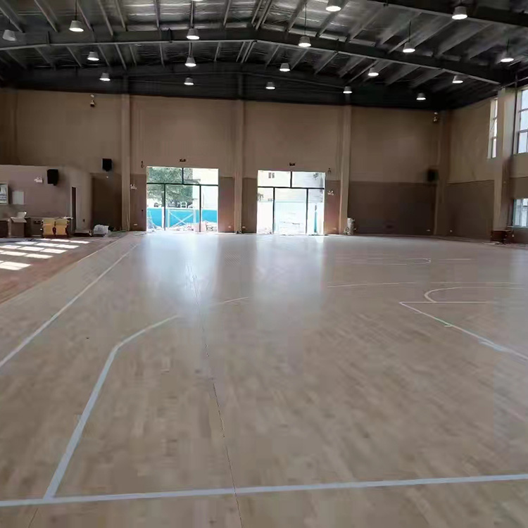 Laying of sports wood flooring
