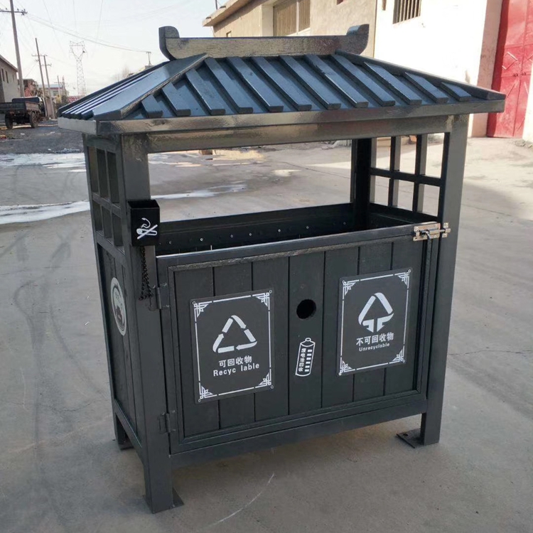 防腐木垃圾桶