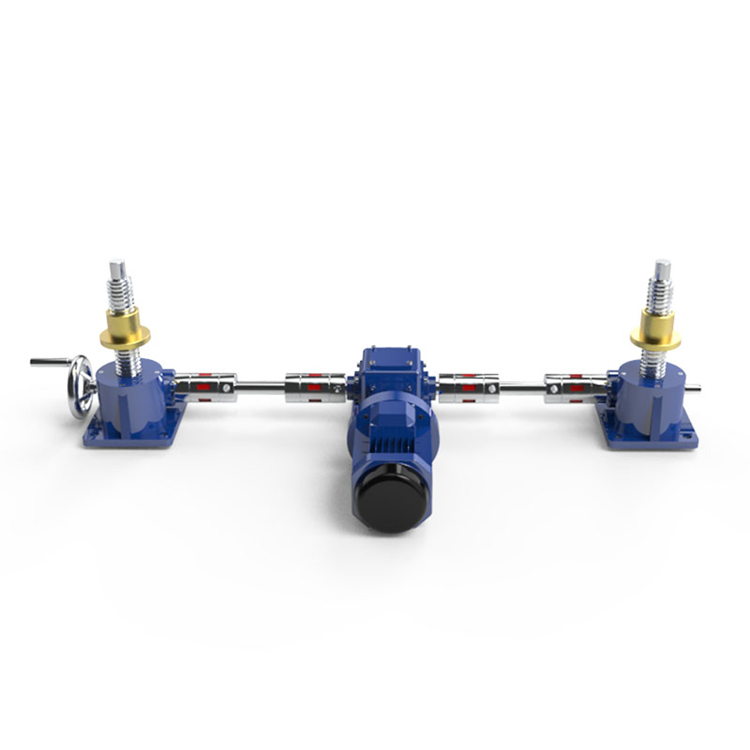 Multiple interconnected electric screw jack lifting machines