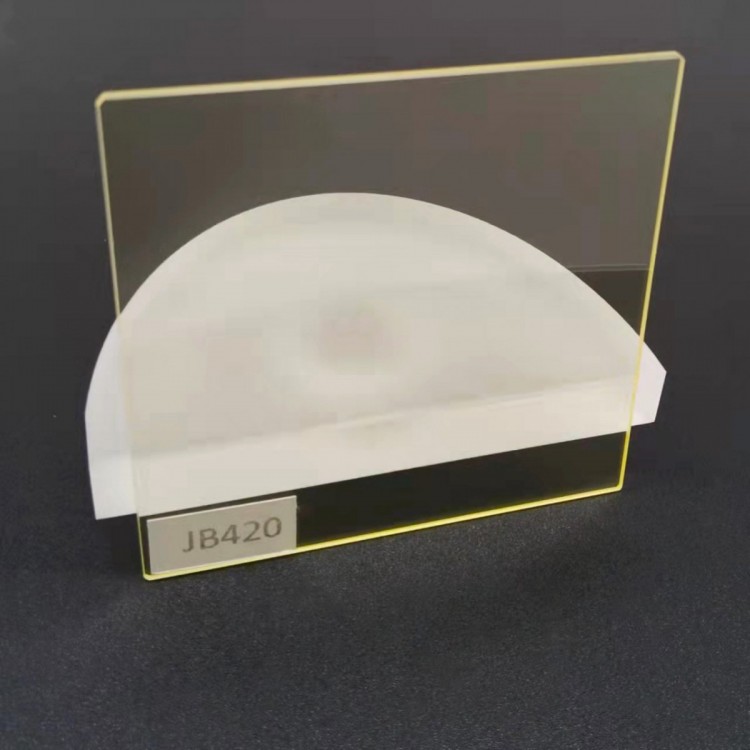 滤光片厂家供应截止型光学玻璃金黄色JB光学镜片长波通滤光片