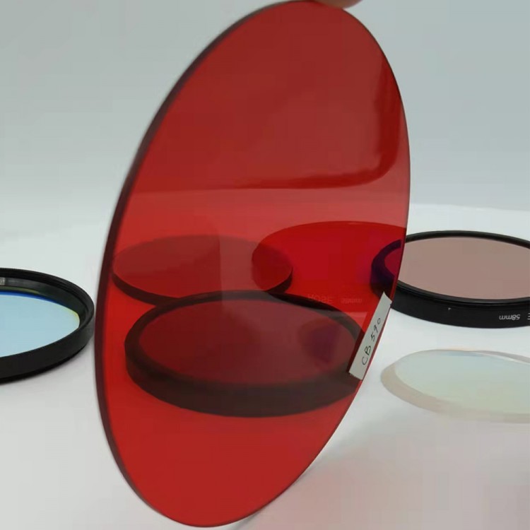 滤光片厂家供应截止型红色玻璃HB通光镜片强化镀膜丝印