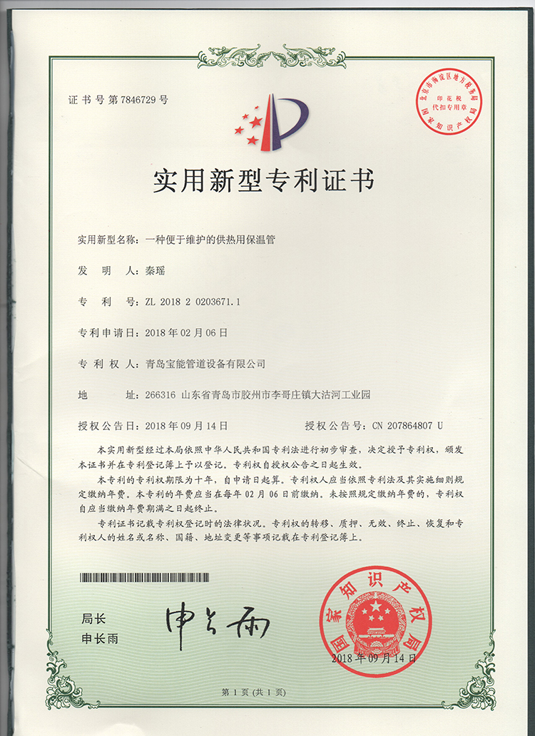 国家专利证书三