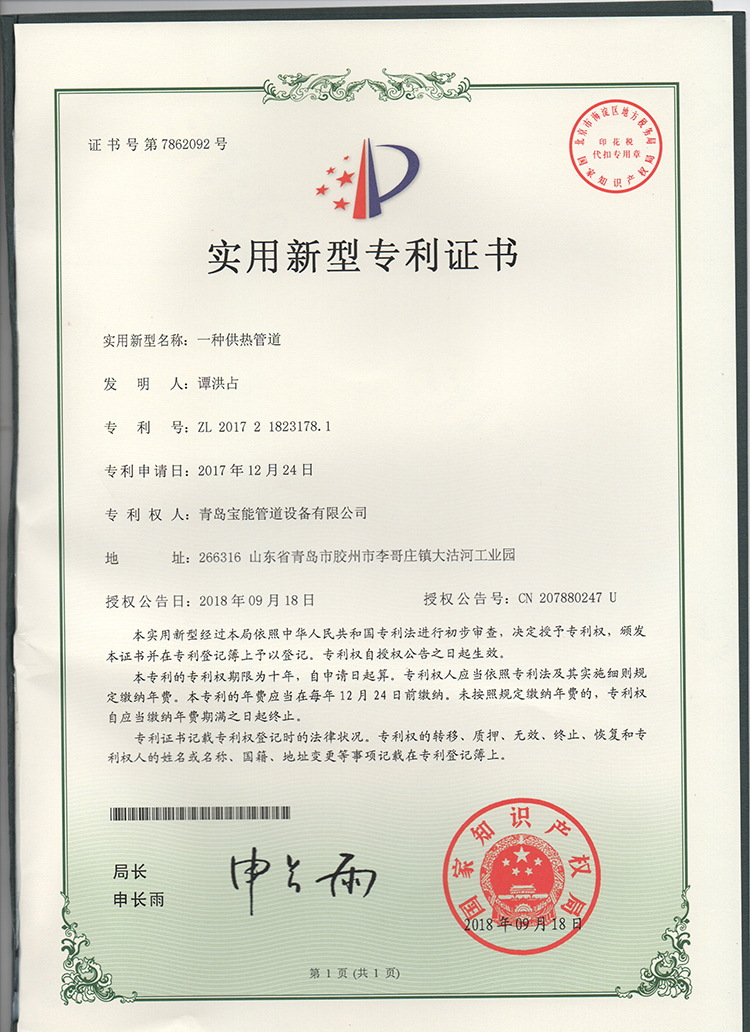 国家专利证书一