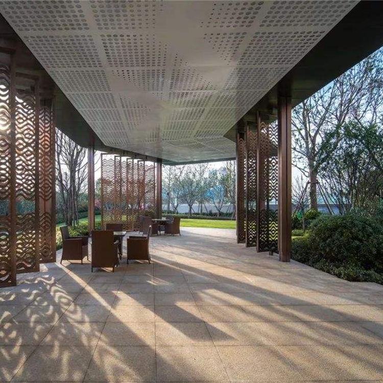 天津廊架铝单板 文化长廊景观亭铝板