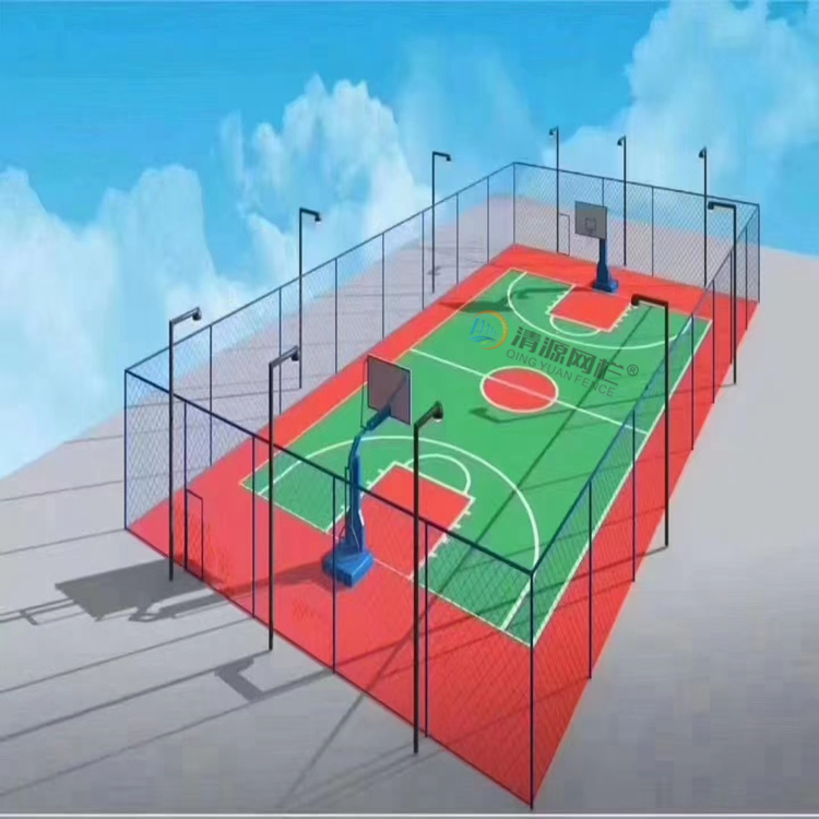 组装式球场围网学校运动户外体育场围栏勾花铁丝防护网足球篮球场