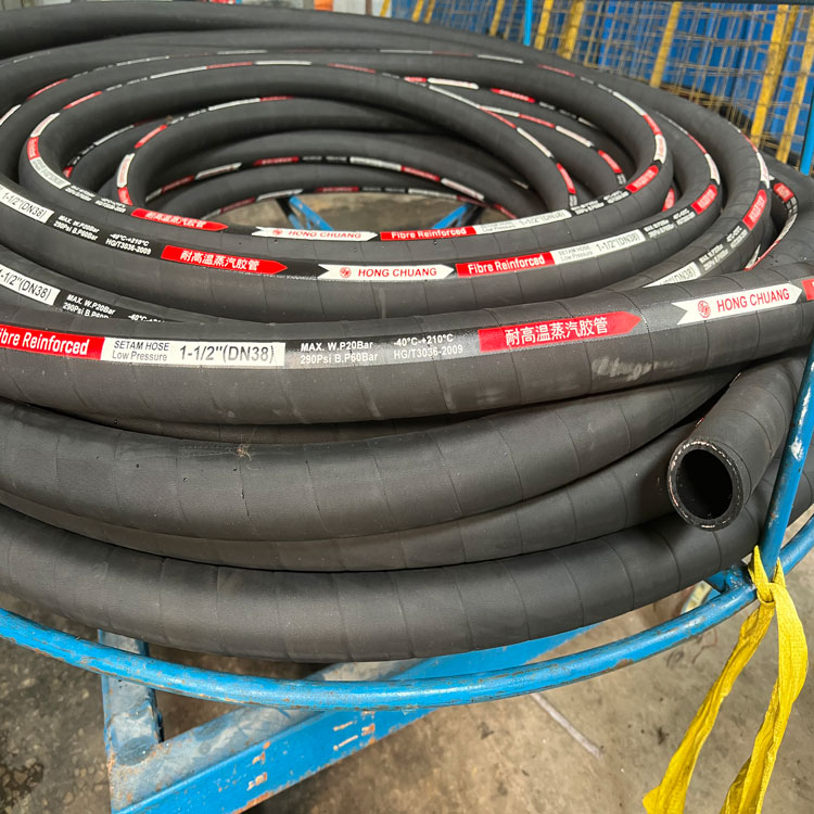 Hongchuang Processing High Pressure Rubber Steam Hose Steam Hose Temperature Resistant Steam Hose