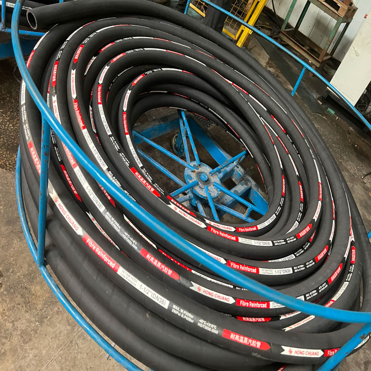 Hongchuang Processing Customized Steam Rubber Hose, High Pressure Steel Wire Steam Rubber Hose, Cloth Clamp Steam Rubber Hose