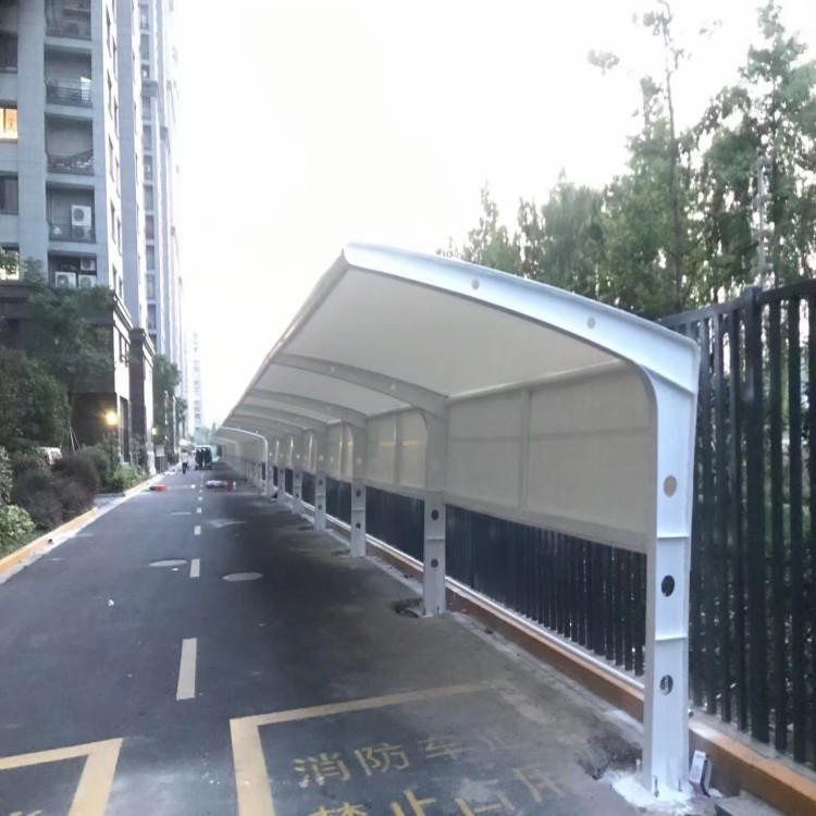 汽车停车棚雨棚钢拉膜电瓶动车棚小区自行车蓬