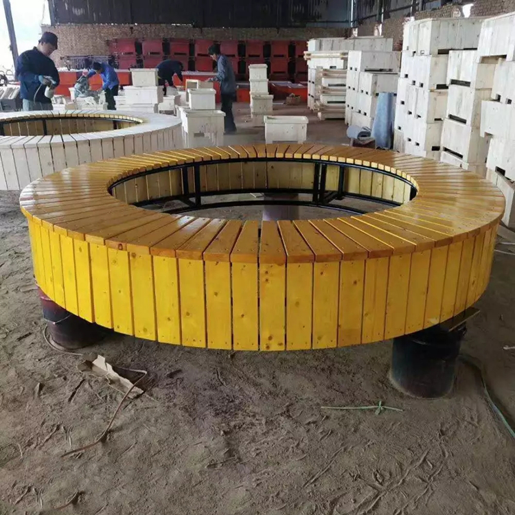 户外围树椅公园椅实木塑木金属圆形方形街道广场定制