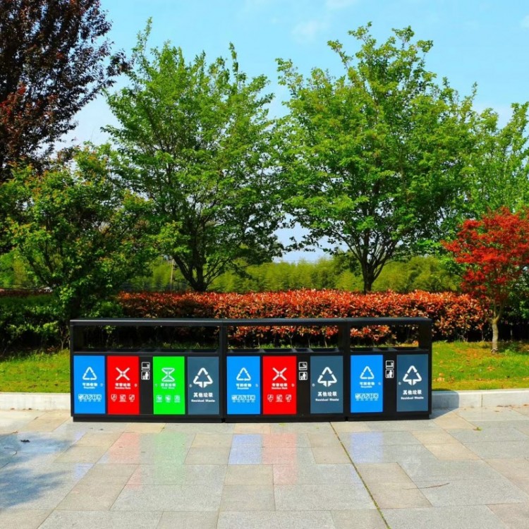 户外分类垃圾桶带烟头回收 果皮箱公园小区景区环卫分类垃圾桶