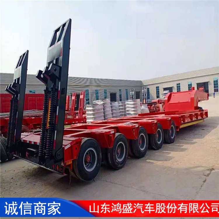 五线十轴低平板半挂车