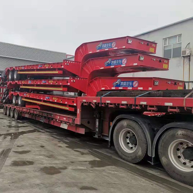 凹梁式宽鹅颈低平板半挂车