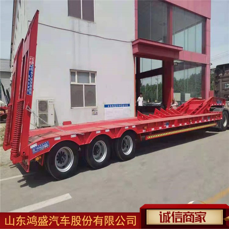 空气悬架加提升低平板半挂车