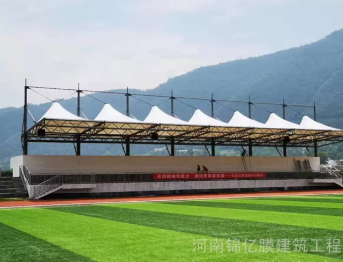 钢结构膜结构体育场看台棚罩棚遮阳棚拉膜棚张拉膜
