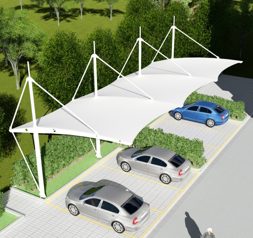 钢结构膜结构汽车棚电动车棚防雨棚停车棚罩棚膜棚