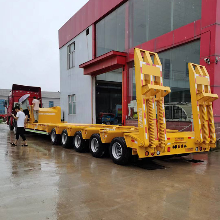 五线十轴低平板半挂车
