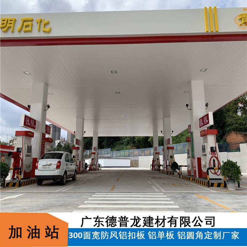 Fuel Station 300mm Wide Aluminum Ceiling Tiles, Depulong Windproof Aluminum Strip Panels