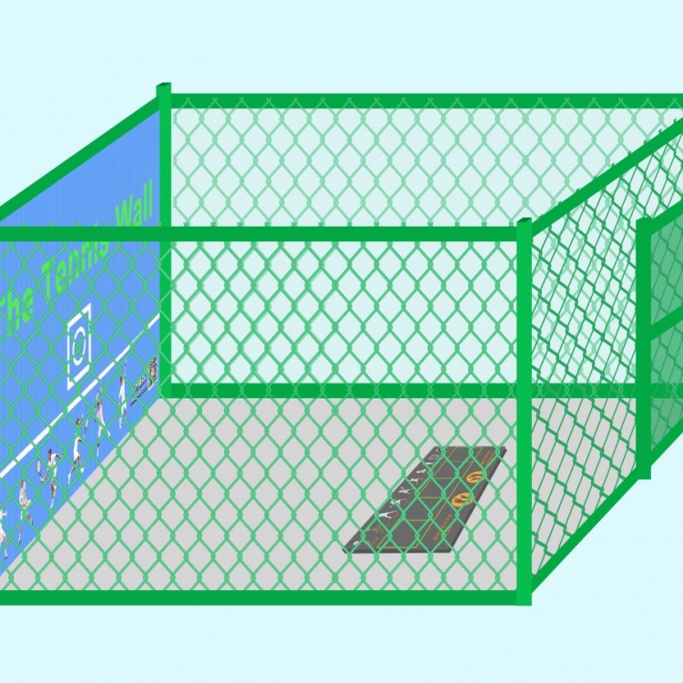 广州穗体牌天蓝色拼装组合装配式网球墙网球练习训练设备产品