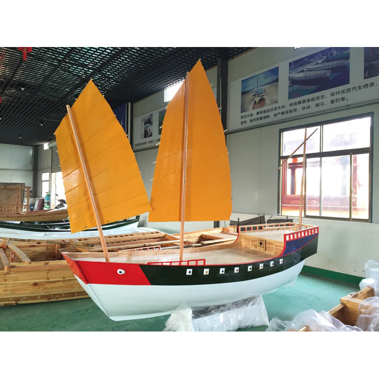 景观船厂家定制地产商场布景船传统仿古木船定制