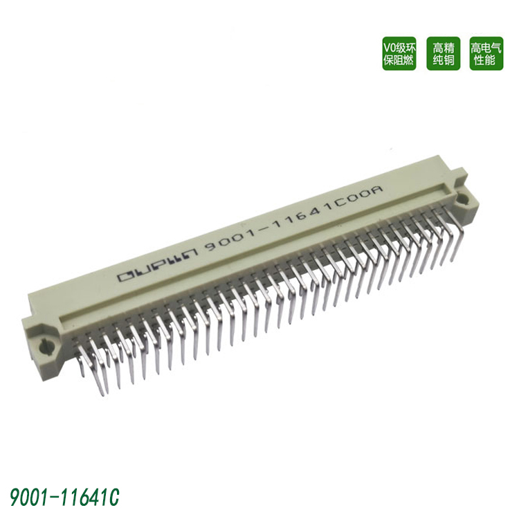64针欧品端子2*32pin弯针纯铜镀锡插座弯公11641C