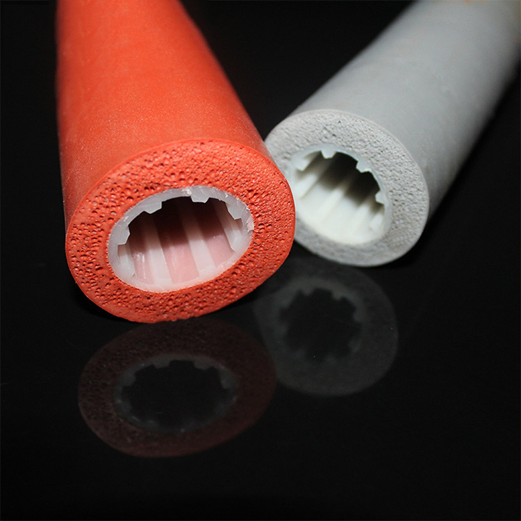 Composite foamed silicone tubes