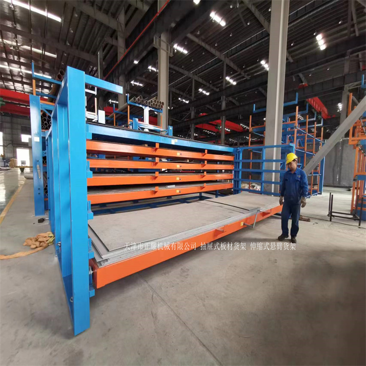 6米钢板储存架结构 手摇抽屉式板材货架操作轻松