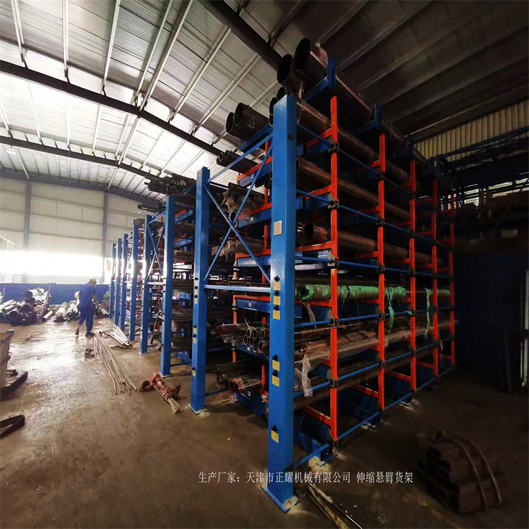 6米钢筋存放方法 重型悬臂货架尺寸 手摇管材储存架